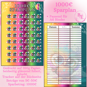 1000€ Sparplan Regenbogen